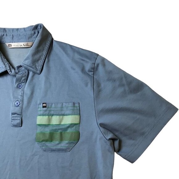 Travis Mathew Blue Pima Cotton Blend Golf Polo Shirt Men's Size M - Picture 3 of 9